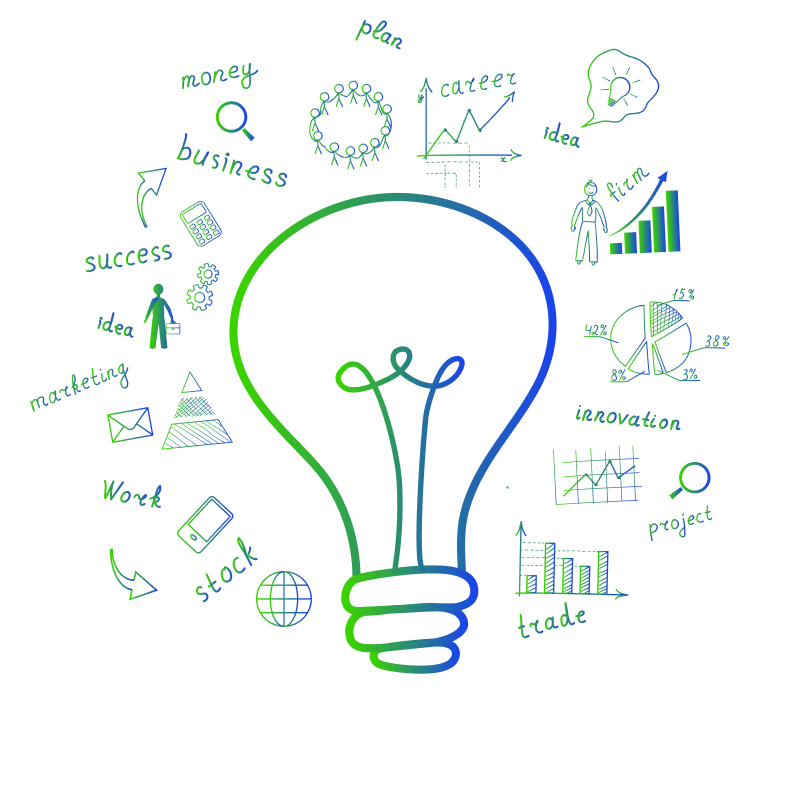 Business idea lightbulb